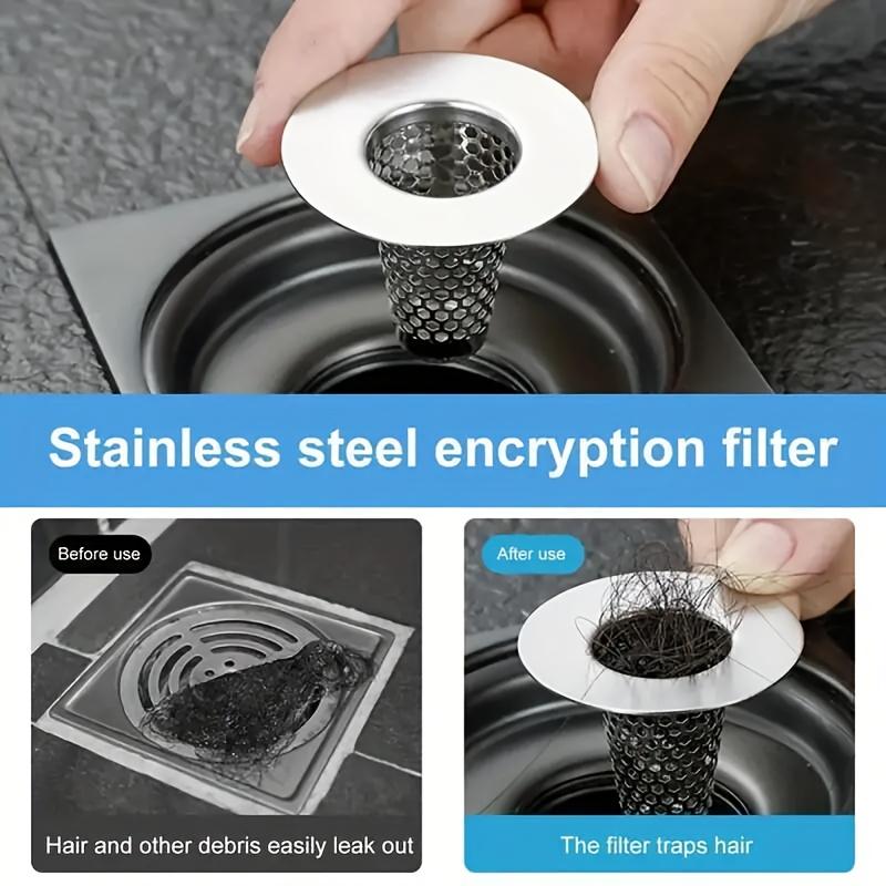 1pc Bathroom Sink Strainer - Brushed Finish, Hair Catcher with Small Tapered Bathtub Cover