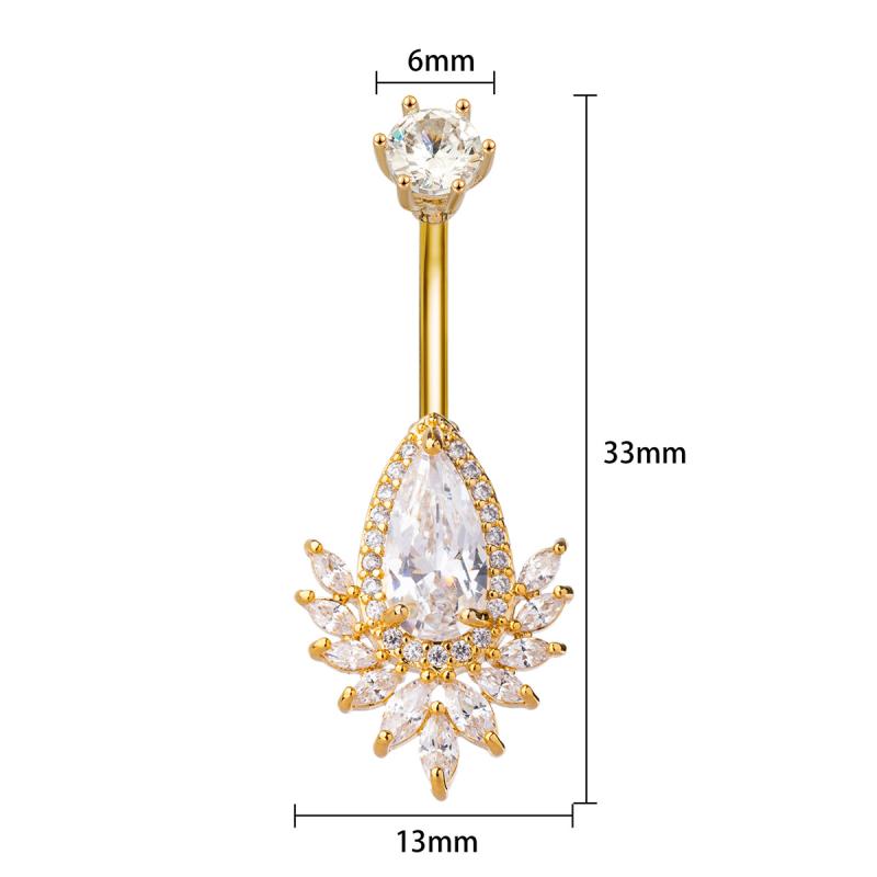 Bow Heart Belly Button Rings Shiny Zircon Navel Piercing Barbell For Women  Belly Ring Beach Body Jewelry Gifts