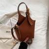 High Capacity Contrast Color Bucket Shoulder Bags  New Women's Basket Top Handle Bags Casual Commuter PU Leather Handbags