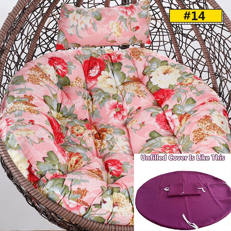Hanging Swing S/L Unfilled or Filled Egg Basket Seat Chair Cushion Cover (NO Chair)Papasan Round Detachable Pillow Home Patio