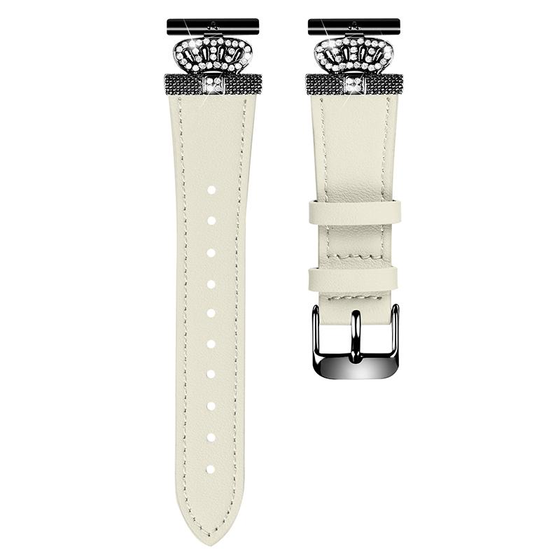 

For Huami Amazfit Cheetah Pro Watch Strap Crown Design Cowhide Wrist Band,Black Buckle Apricot