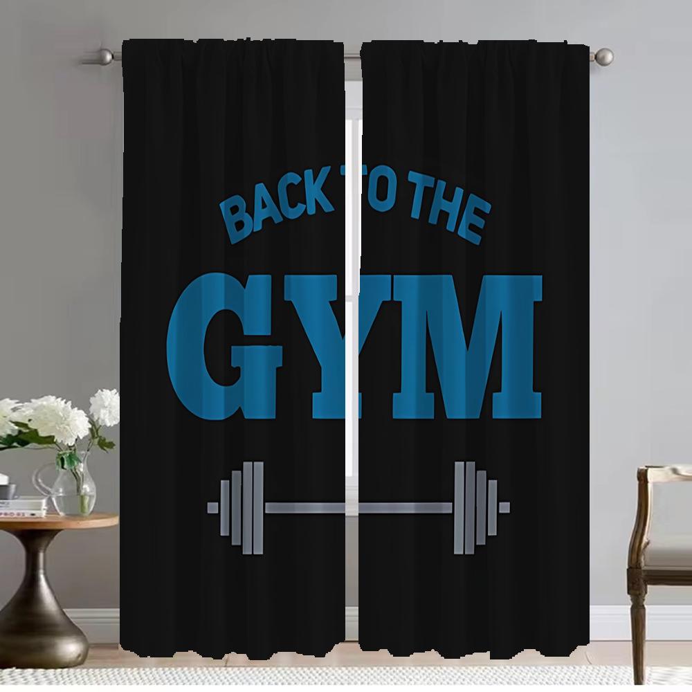Window Curtain for Room 2 Panel Gym Curtains for Bedroom Partition Shades Halloween Decoration Home Interior Curtains Living