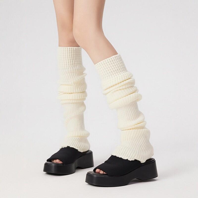 Socks Ballet Yogurt Leg Cover Long Leg Socks Japanese Women Knitted Cotton Winter Warm Leg Warmers Over Knee Tube JK Pile Socks