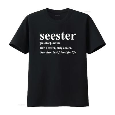 Go All Out Adult Seester Like A Sister Only Cooler T Shirt Vintage Washed Fashion Stylish Stretched Soft Breathable Homme