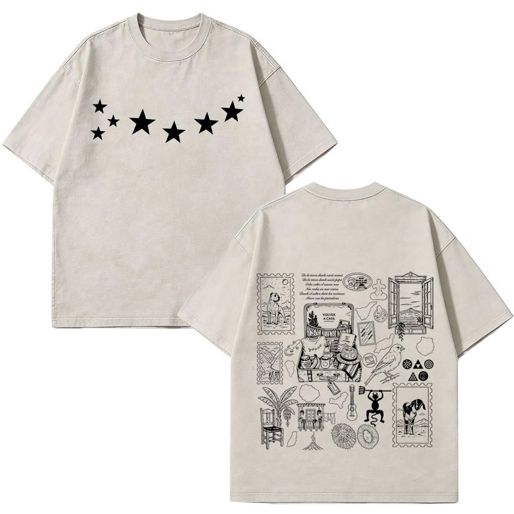 Quevedo El Baifo Album 2026 Tour Graphics Vintage Washed T Shirt Men Women Fashion Tshirt Shortsleeved Loose Cotton Tshirts