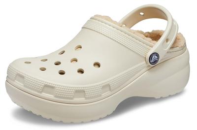 Crocs Classic Platform Lined Clog Sandals, Bone, 21cm