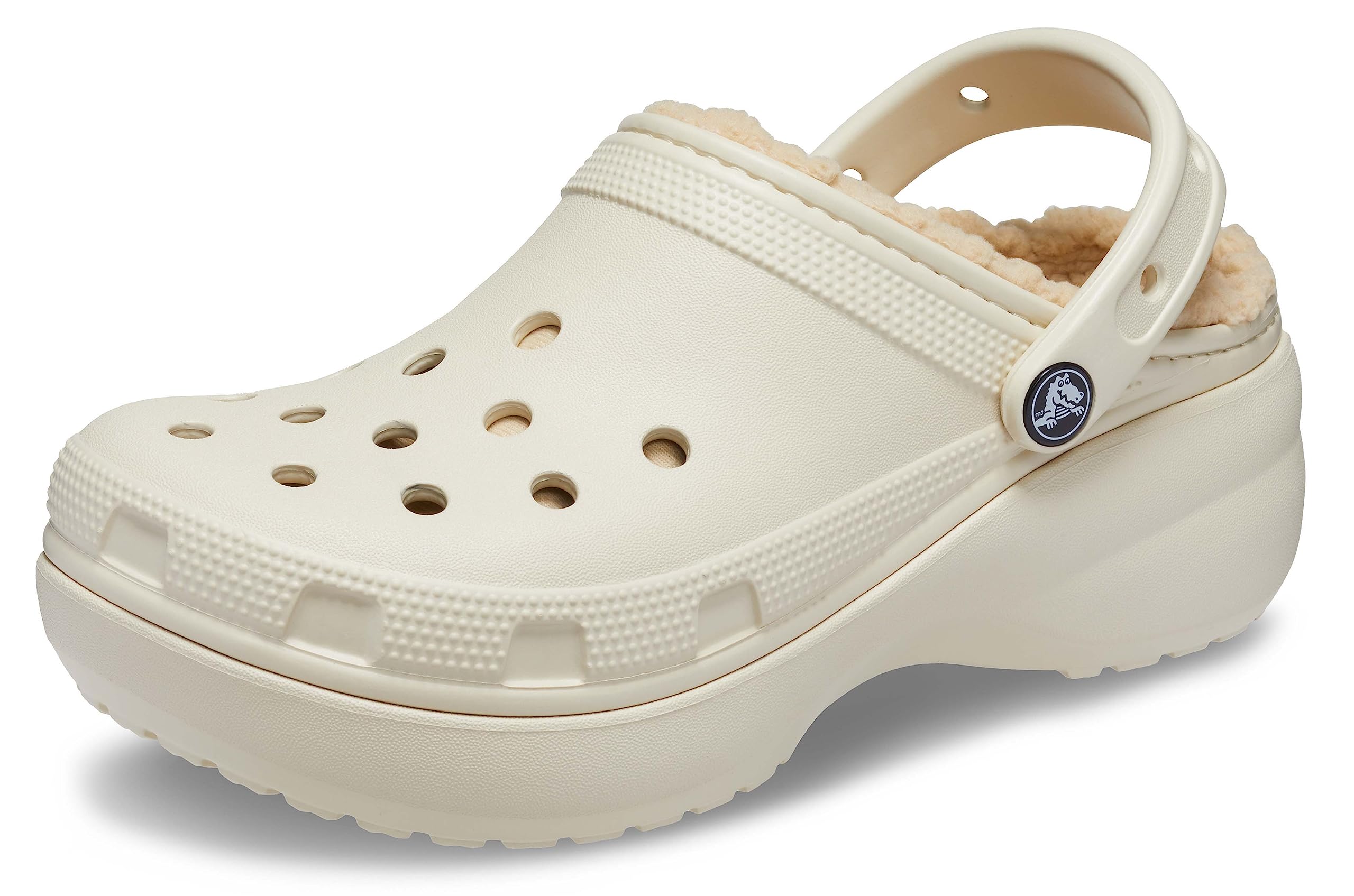 Crocs Классические сабо на платформе с подкладкой, Цвет: Костяной, Размер: 23 см