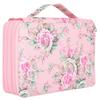 Pencil Case 200 Slots Rose Printed 4‑Layer Zipper Pen Holder Stationery Storage Pocket