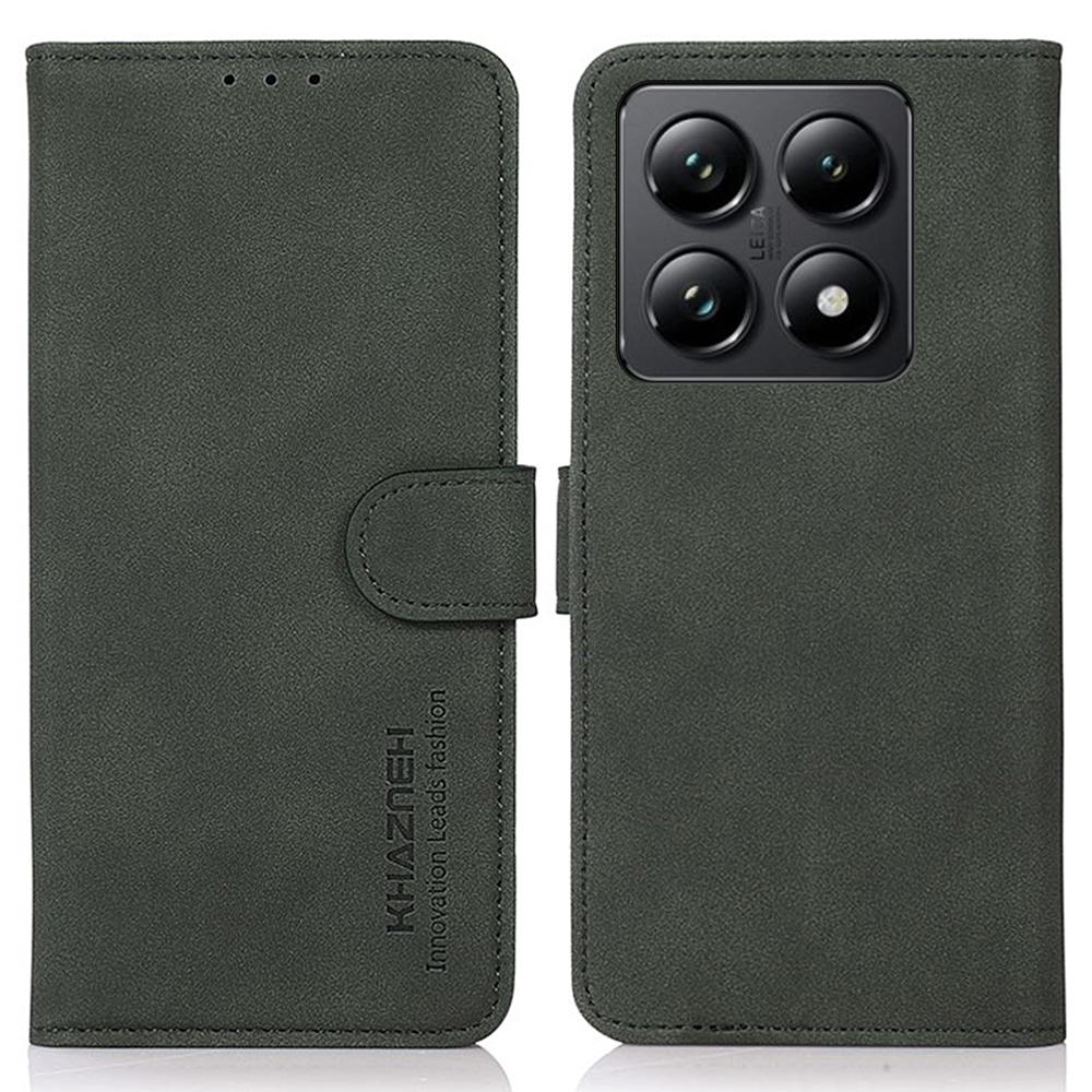 

KHAZNEH For Xiaomi 14T Pro Stand Case PU Leather Wallet Phone Cover Green