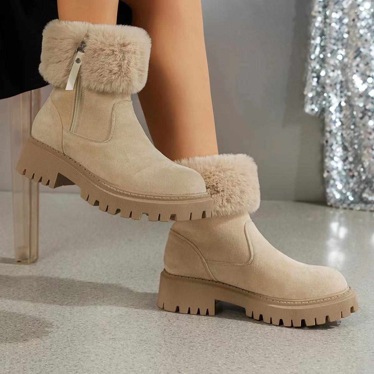 New autumn and winter large size cotton shoes piled and thickened warm cotton shoes winter warm shoes 36