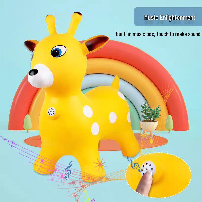 Musical Inflatable Bouncing Deer Horse Toy for Kids