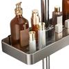 A95I-Storage Shelf Integrated Design Wall Mounted Shower Head Holder Shampoo Organizer Rack Bathroom No Drilling Required