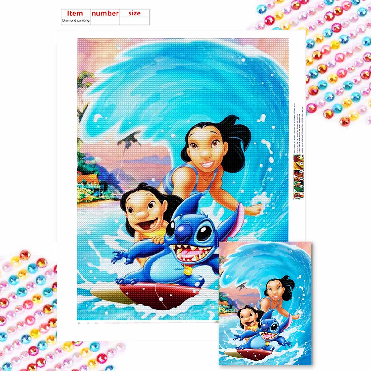 

Full Round Diamond Painting Stichi Surfing Art Rhinestone Picture Mosaic DIY 5D Cross Stitch Embroidery Home Decoration Round 20x30cm