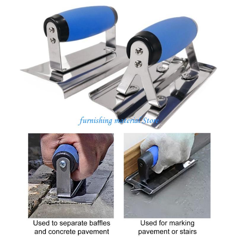 Y5GD Edelstahl Innen-/Außeneckenkelle Glatte Glättkelle mit ergonomischem TPR-Komfortgriff zur Wandreinigung