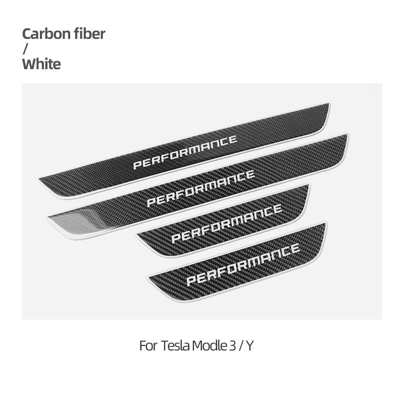 

Углеродное волокно для Tesla Model Y/3, педаль, приветственный светильник, подоконник, лампа, передняя дверь, атмосферная полоса, наклейка для интерьера Carbon Fiber White