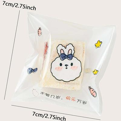 100pcs Cartoon Cookie Packaging Bag Cookie Snowflake Crispy Packaging Self Sealing Bag