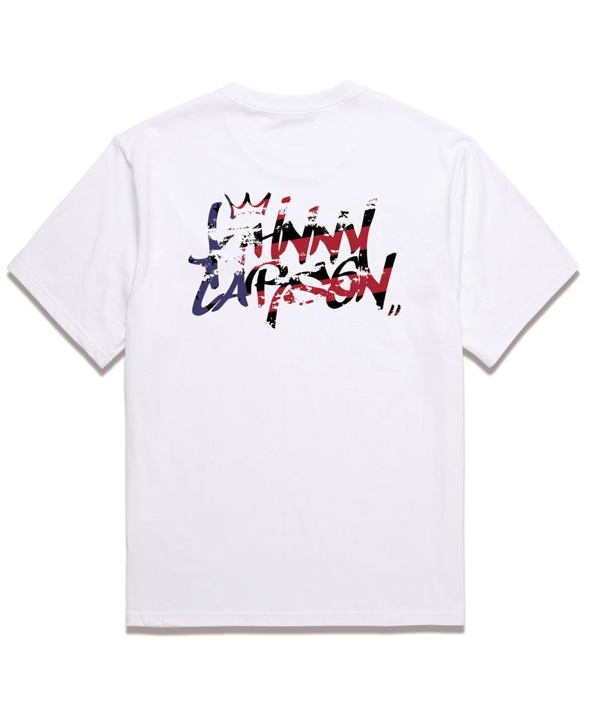 JOHNNY CARSON Classic Graffiti Logo Short Sleeve T-Shirt (Jcss102) White/Sas (A Type)