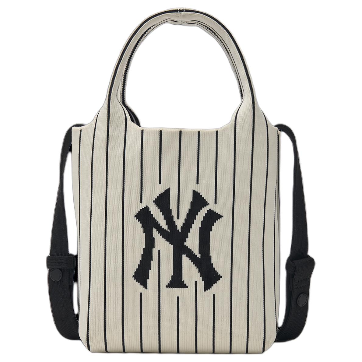 

MLB Striped Large Logo Polyester Shoulder Crossbody Tote Bag Unisex Bags Light-Cream 3ACRS034N-50CRD Dark Cream