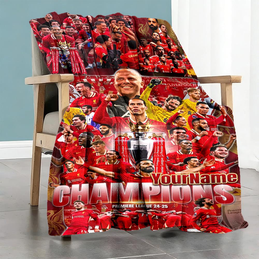 Liverpool Personalizovaná deka se jménem Dárková deka s možností přizpůsobení Měkká teplá útulná Vhodná do kanceláře postele pikniků obývacího pokoje pro všechna čtyři roční období víceúčelová