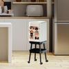 Press Type Trash Can with Wheels Garbage Bin Bottom Shelf Large Capacity Wastebasket Waste Basket