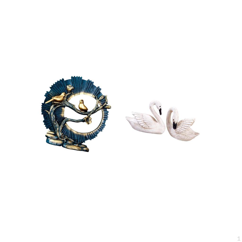 Resin Swan Figurine Craft for House Decorations Bookshelf Living Room Indoor Desk Bedroom Office