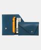 Matt Tuscany Full Grain Leather V Business Card Holder Teal