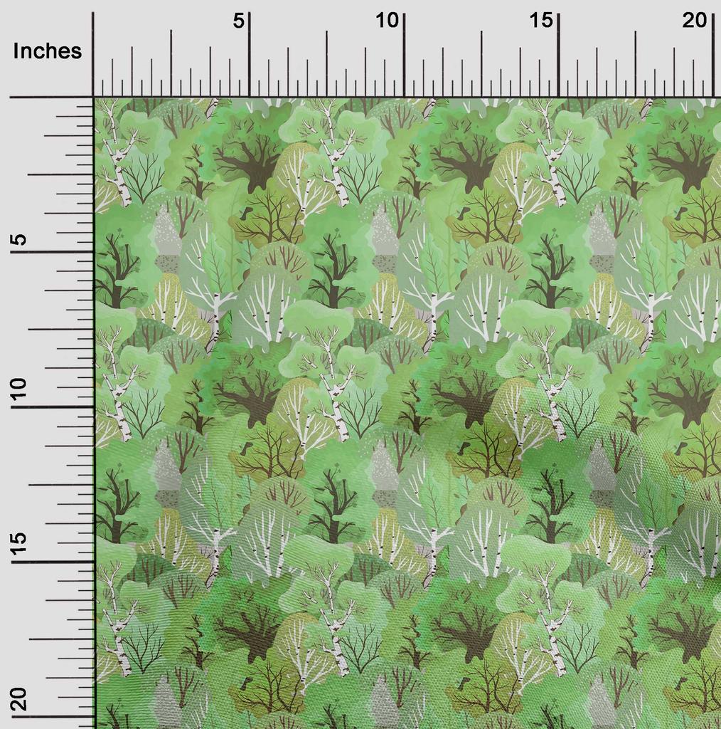 oneOone Cotton Poplin Green Fabric Autumn Craft Projects Decor Fabric Printed By The Yard 42 Inch