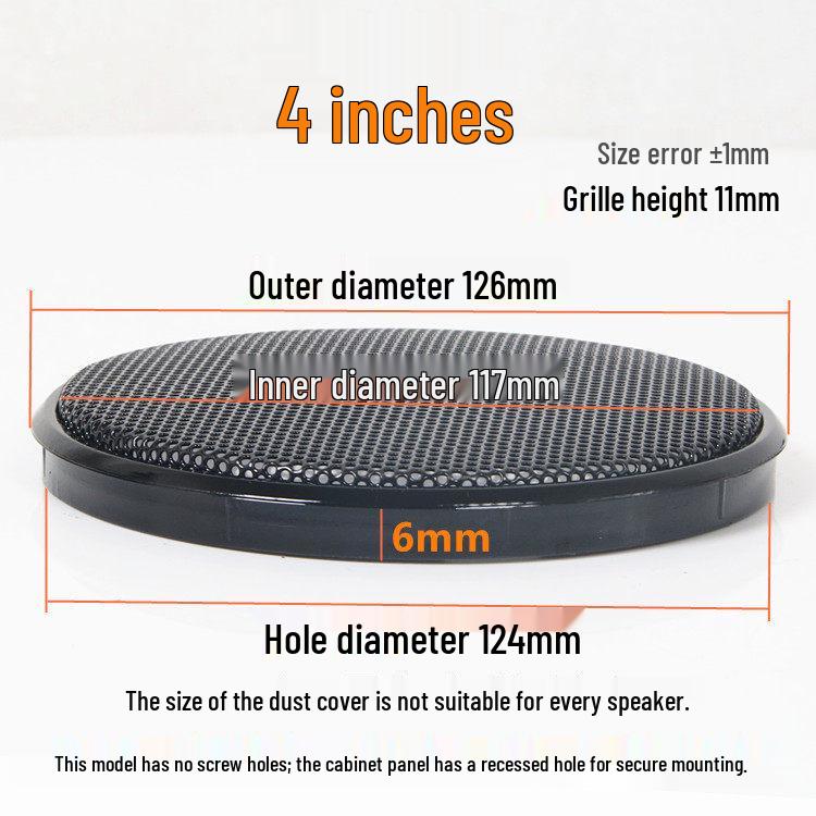 Speaker Grille Decorative Ring: Holeless Protective Cover for Car Subwoofer (1-10 inches)
