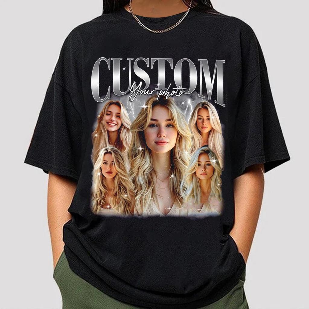 Camiseta Gráfica Vintage de los 90 Camiseta de Rap Bootleg Personalizada Inserta Tu Diseño PERSONALIZADO Tu Propia Idea Bootleg Aquí Regalo para Ella