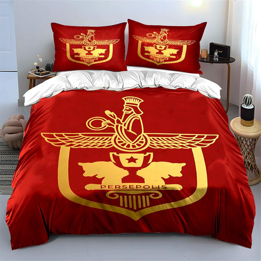 Rotes Persepolis Logo Bettwäscheset Bettwäsche Bettbezug Set Bettbezug Kissenbezüge (1 * Bettbezug 2 * Kissenbezüge, ohne Bettdecke)
