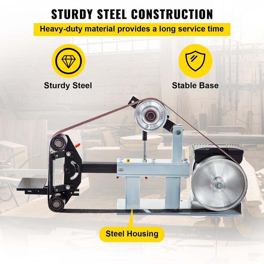 2Hp Belt Grinder Constant Speed 2 X 82 Inch Belt Disc Sander with 3 Grinding Wheel 110V Bench Sander 12 Inch Wheel and Flat Platen Tool Rest for Knife