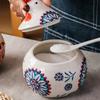 Chicken Ceramic Spice Chicken Ceramic Spice Jar 1pc Henshaped With Lid Redbluegreen Rustic Kitchen Dining Storage Gift For Chefs