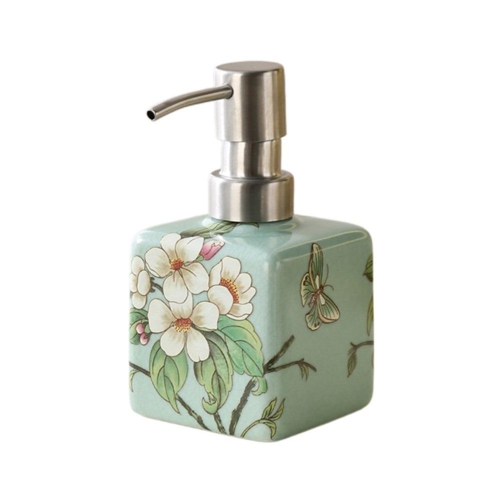 Refillable Hand Soap Dispenser Vintage Shampoo Container Practical Ceramic Soap Bottle  Bathroom Style 4