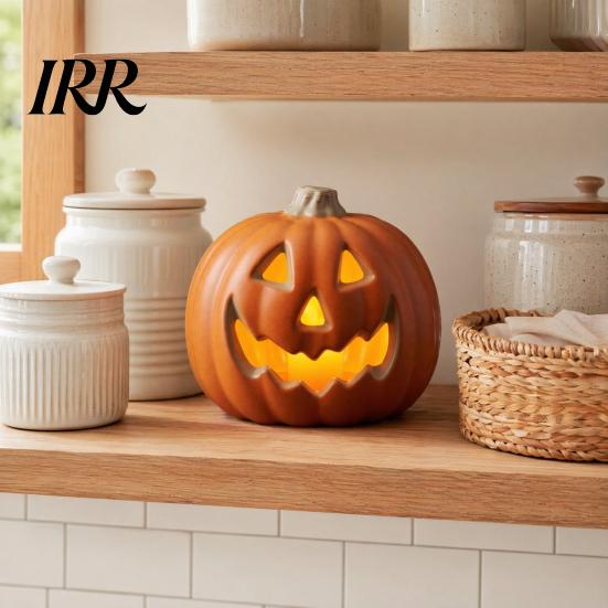 Pumpkin Lantern for Holiday Halloween LED Lantern, Scary Face Glowing Plastic Party Lighting Lamp, Battery Operated Table Ornament Home Decor Creative
