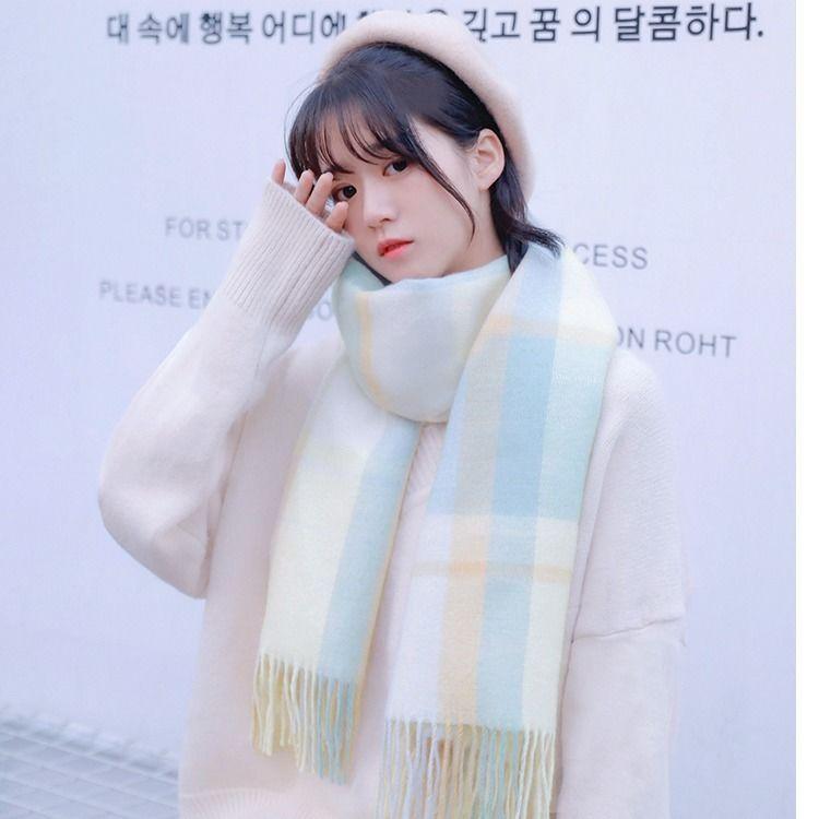 Dámské kostkované šátky, zesílené teplé šátky pro muže a ženy v zimě teplé šátky