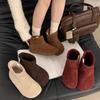 Retro muffin thick-soled Martin boots autumn and winter new small velvet thin British style short boots