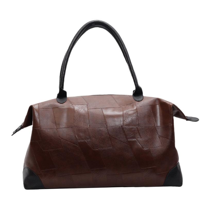 

Women s fitness bag Splicing hand luggage bag Sports anti-splashing fitness bag Business trip travel storage bag темно-коричневого кольору