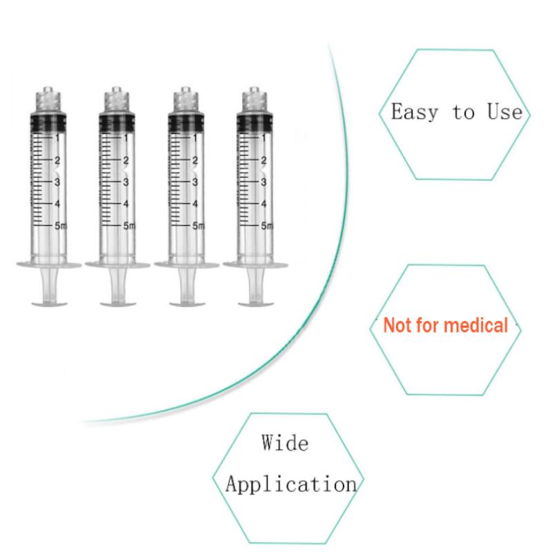 30Pack 5ml Syringes Set 1.5 Inches 14G-27G Blunt Tip Needle with Storage Caps for Refilling and Measuring Liquids Oil
