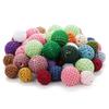 10pcs 14/20mm Acrylic Crochet Round Beads Colorful Handmade Loose Spacer Beads For DIY Jewelry Making Necklace Bracelet Keychain