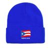 Flag of Puerto Rico Warm Knitted Cap Beanie, Patriotic Skullies Beanies Winter Candy Color Leisure Bobble Hat Knitted Hat Beanie