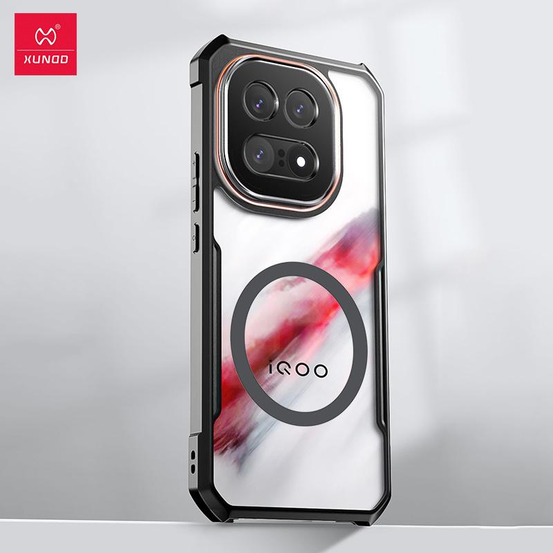 For Vivo iQOO 15 Casing XUNDD Phone Case Transparent Back Cover With Magnetic Ring Airbag Shockproof Bumper Protective Cases