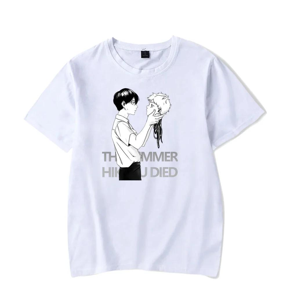 Summer men's Japanese anime Hikaru Died cartoon pattern printed T-shirt, 100% pure cotton fashionable round-neck clothing