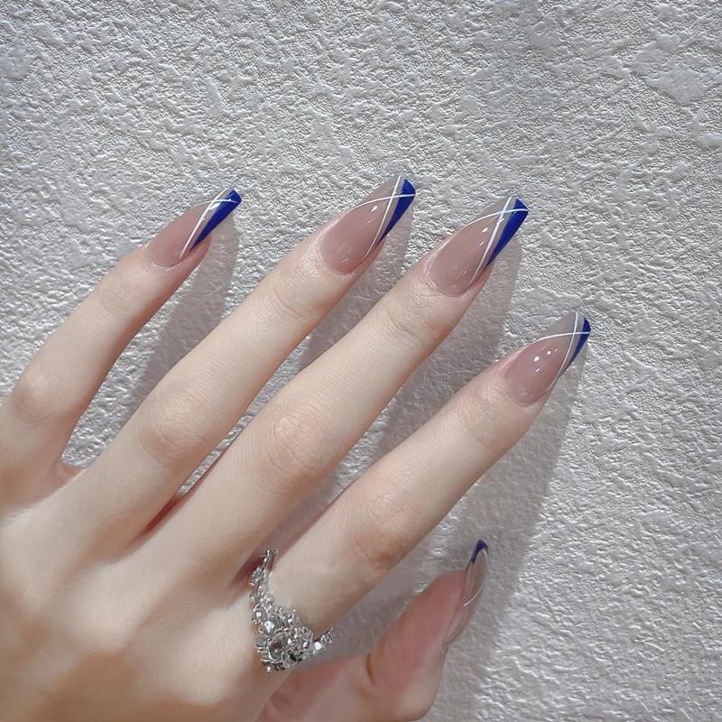 

Летний милый румянец носимый нейл-арт: Отбеливающий маникюр Готовые накладные ногти