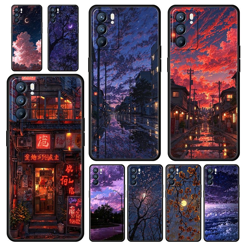 Fashion Art Sunset Glow Phone Case For Oppo Reno13 Reno12 Reno11 F Reno10 Pro A54 5G Find X5 A53 A52 A9 A17 4G A79 A80 A98 Cover