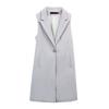 Elegantní obleková vesta ženy jaro podzim dlouhá vesta bez rukávů bunda blejzr vesta kabát ženy vesta