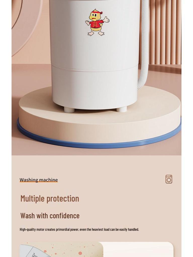 Mini Mașină de Spălat Compactă Semi-Automată pentru Haine de Bebeluș, Șosete, Lenjerie Intimă - Ideală pentru Acasă, Chirie sau Utilizare în Cămin