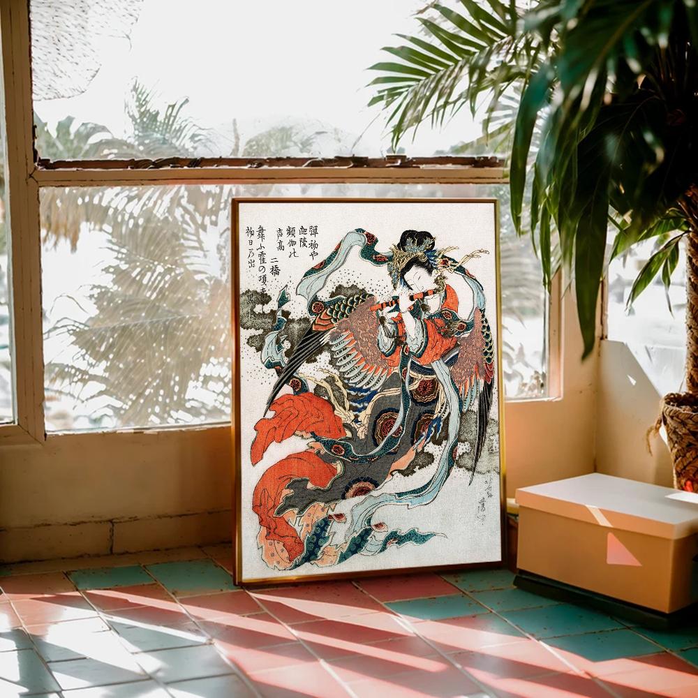 

Вінтажна японська графіка Укійо-е DIY Наклейка-плакат Fancy Настінна наклейка для декору вітальні, бару 10x15cm No Frame