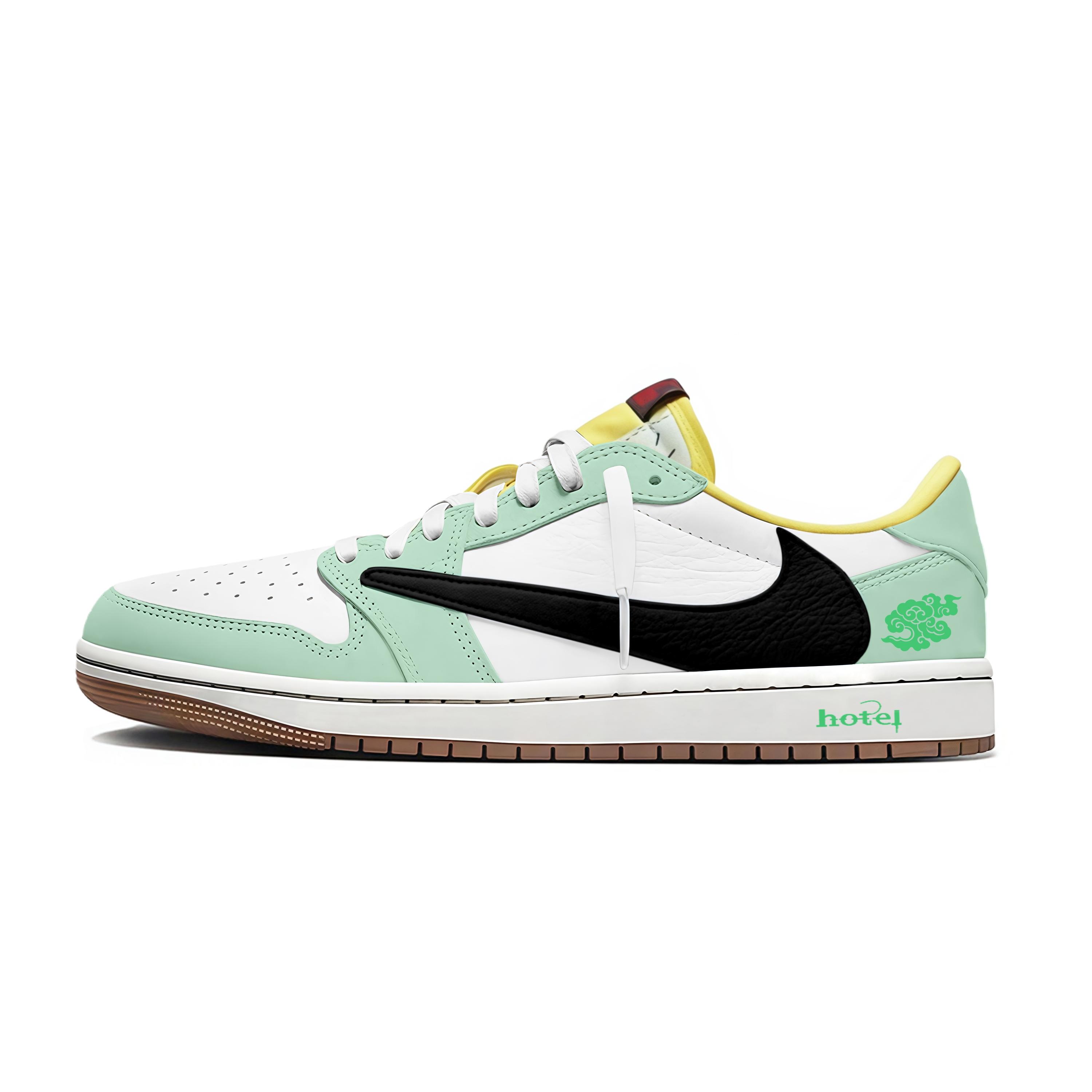 

Travis Scott X Jordan Air Jordan 1 Vintage Basketball Shoes Women s Low Top Cyan DZ4137-700(Team2042- ) 35.5
