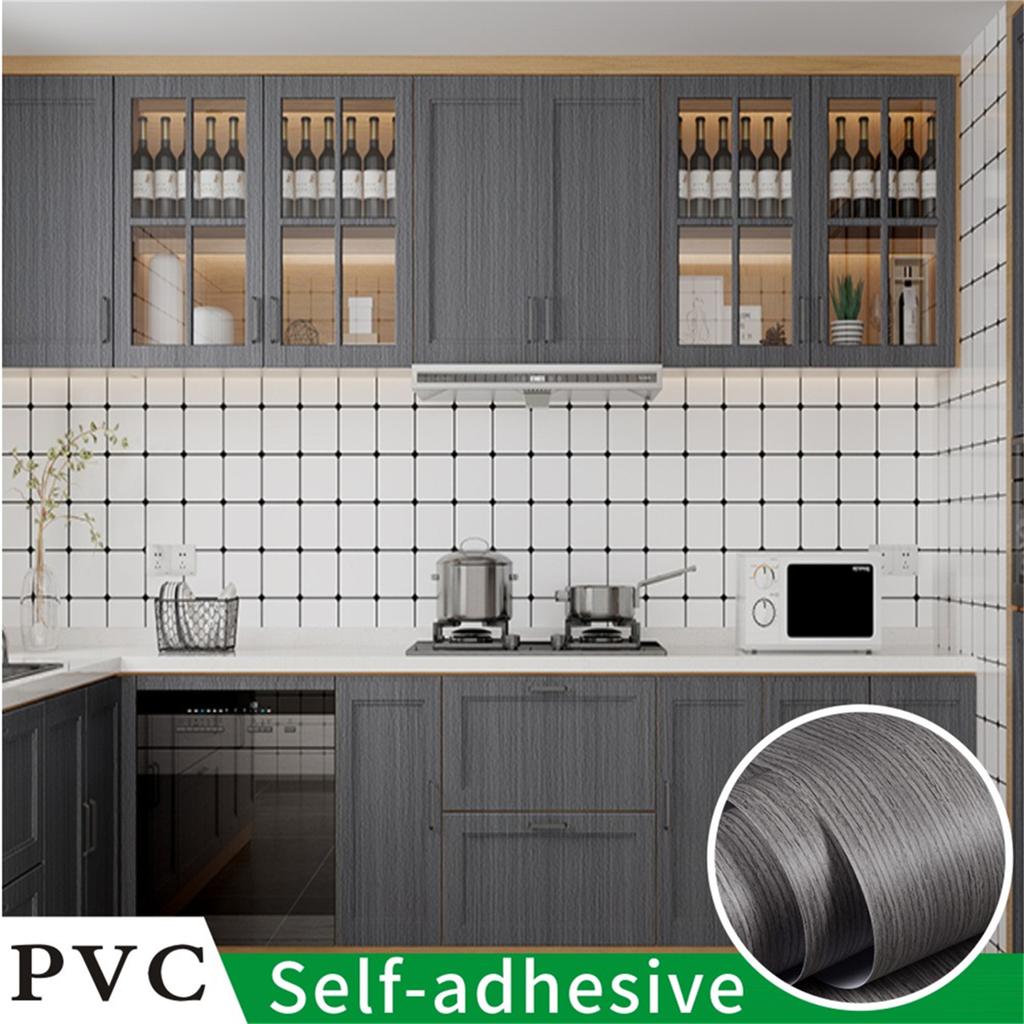 40CM Wide Waterproof PVC Self Adhesive Wallpaper Roll Furniture Cabinets Vinyl Decor Film Wood Grain Stickers for Diy Home Decor