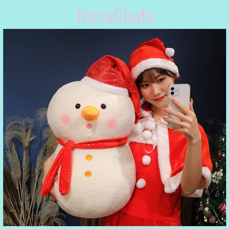 Adorable Snowman Plush Toy Soft Short Plush Doll Perfect Christmas Gift For Kids